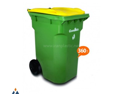 سطل زباله چرخ دار 360 لیتری گودبین  پلاستیک