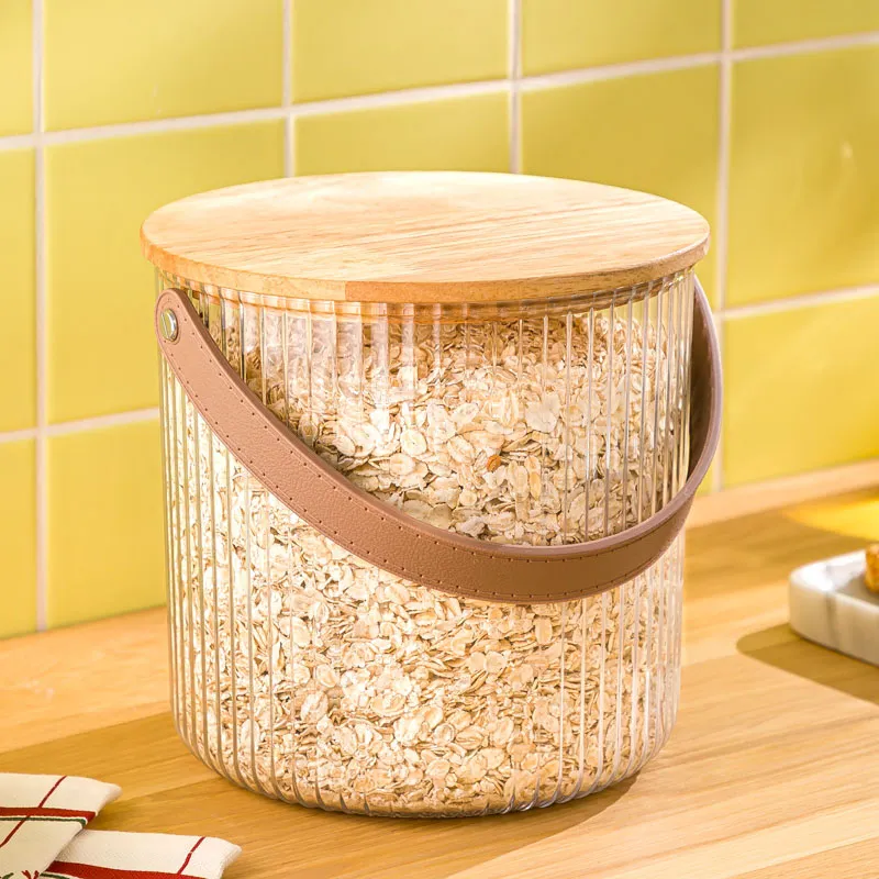 سطل شیاردار درب چوبی 3 لیتری لیمون پلاستیک 2472