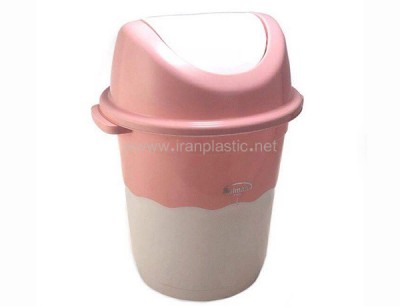 سطل زباله بادبزنی دو رنگ سلمان پلاستیک