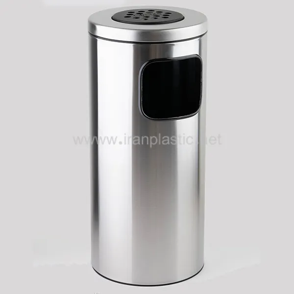 سطل زباله استیل زیر سیگاری دار پنجره دار متالیس