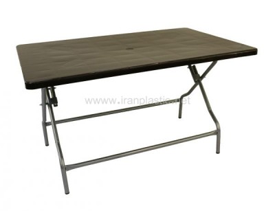 میز مستطیل پلاستیکی پایه فلزی تاشو صبا پلاستیک کد 218