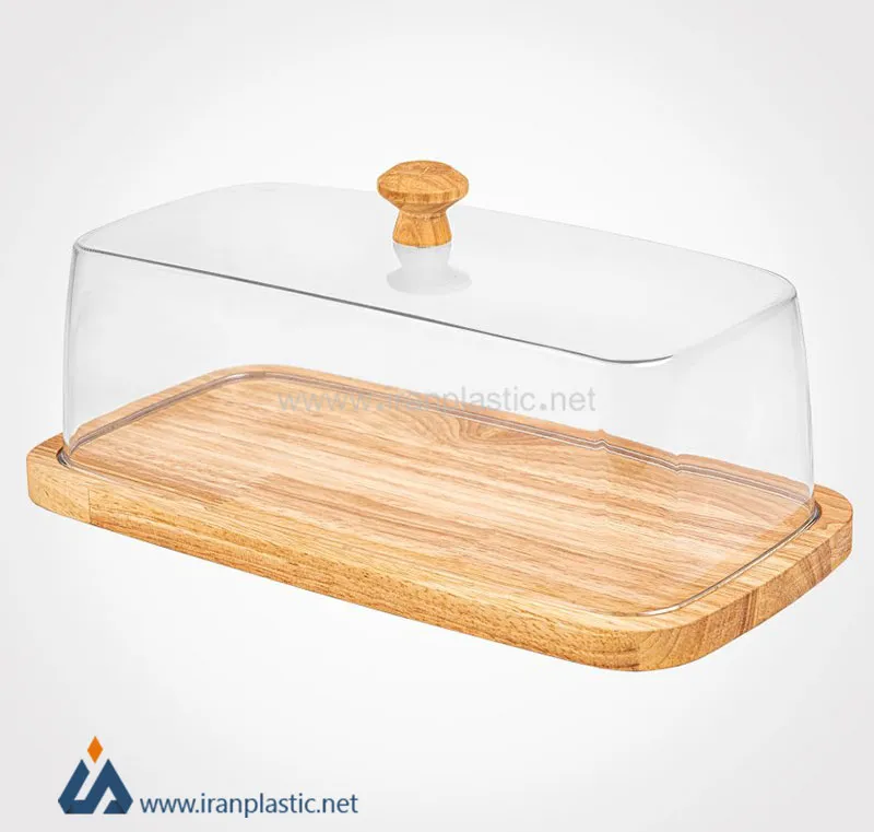 ظرف کیک مستطیل صفحه چوبی لیمون 2520