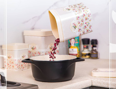 قوطی حبوبات پاپیون رزگلد پلاستیک