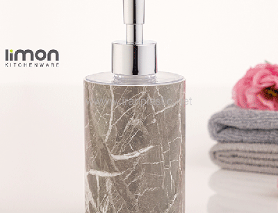 جا مایع دستشویی طرح ماربل لیمون پلاستیک 2078