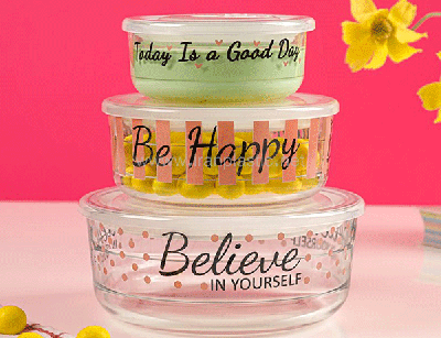 ست ظرف شیشه ای وکیومی تاریخ دار لیمون