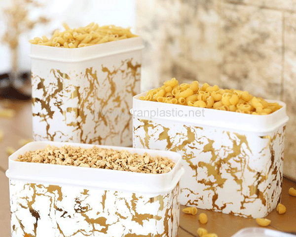 بانکه مستطیل طرح ماربل رزمن پلاستیک