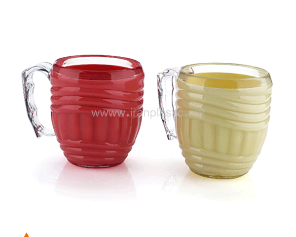 لیوان دو جداره موج پلاستیکی رنگی دلسا پلاستیک 1305