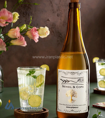 بطری آب سنسیل شیشه و بلور MVH