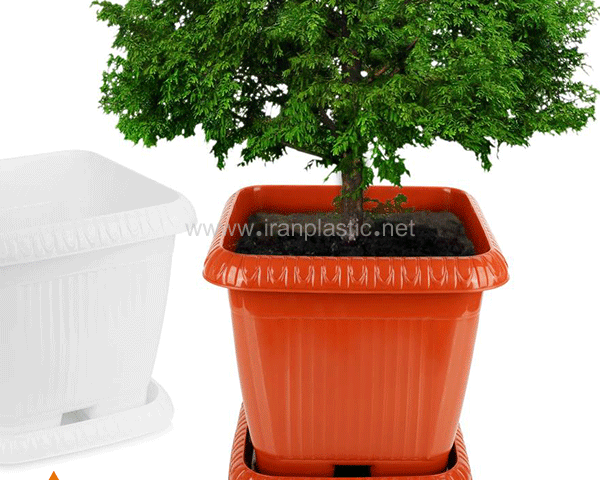 گلدان پلاستیکی مربع ایده آل پلاستیک