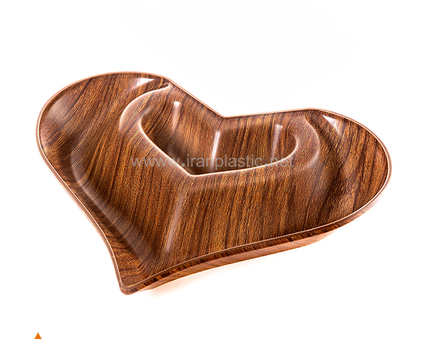 ظروف طرح چوب اردوخوری قلبی فرشکیپس