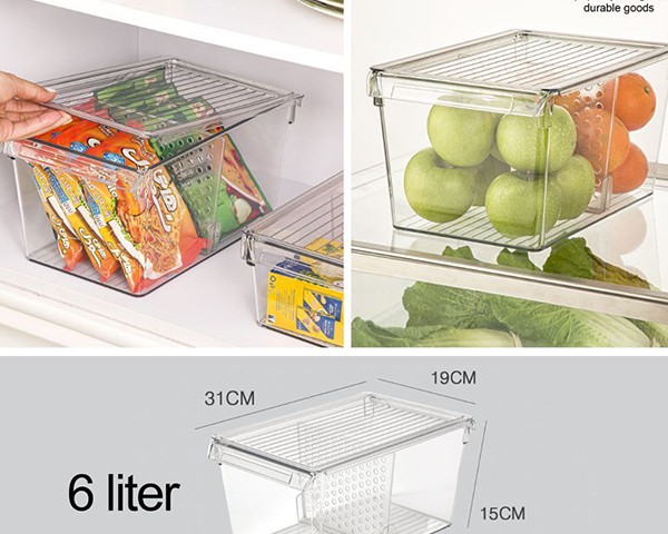 نظم دهنده نشکن دربدار 6 لیتری با منقسم لیمون پلاستیک