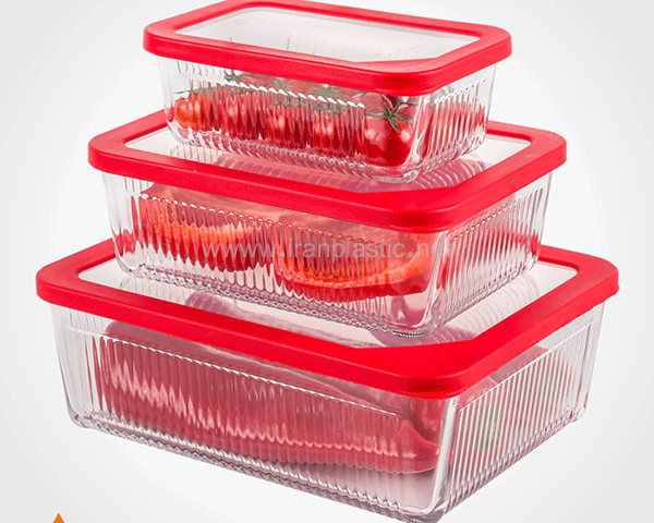 ست ظرف شیشه ای دربدار لیمون پلاستیک 2100