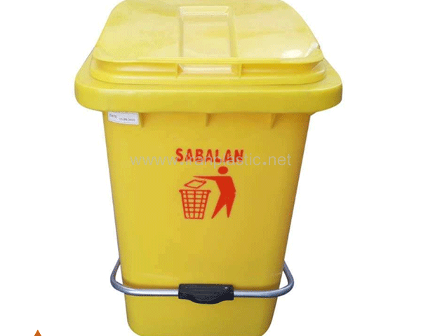 سطل زباله پدال فلزی 40 لیتری سبلان پلاستیک
