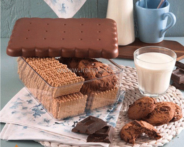 ظرف بیسکویت مستطیل بزرگ مرسه پلاستیک 80096