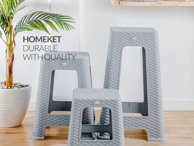 چهارپایه حصیربافت هوم کت پلاستیک