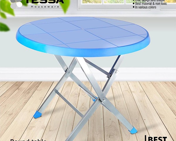 میز نهارخوری پایه فلزی تاشو گرد تسا پلاستیک 230
