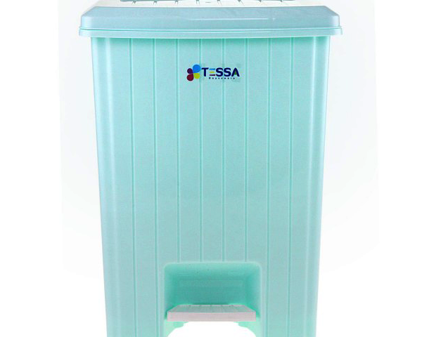 سطل زباله پدال پلاستیکی زمرد تسا پلاستیک