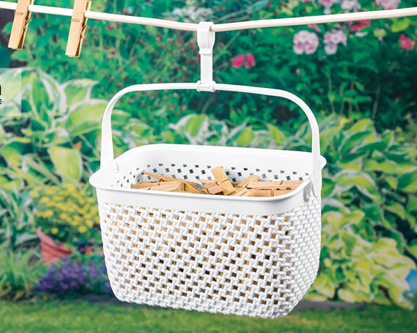 سبد گیره رخت طرح بافت لیمون پلاستیک 2287