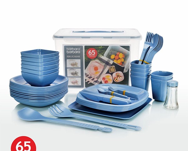 سرویس مسافرتی 65 پارچه باربارا پلاستیک 1002