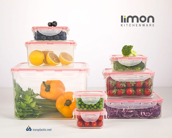 ظرف فریزری 16 پارچه مستطیل لیمون پلاستیک کد 792