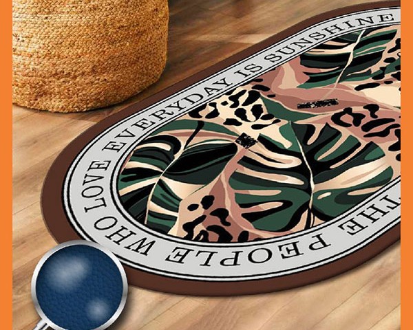 پادری مخملی بیضی پشت چرم تاپ مت