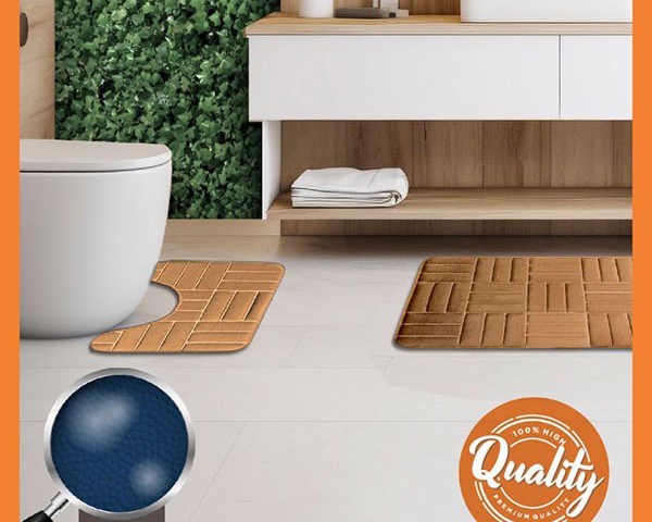 پادری مموری فوم طرح دار دو تیکه تاپ مت