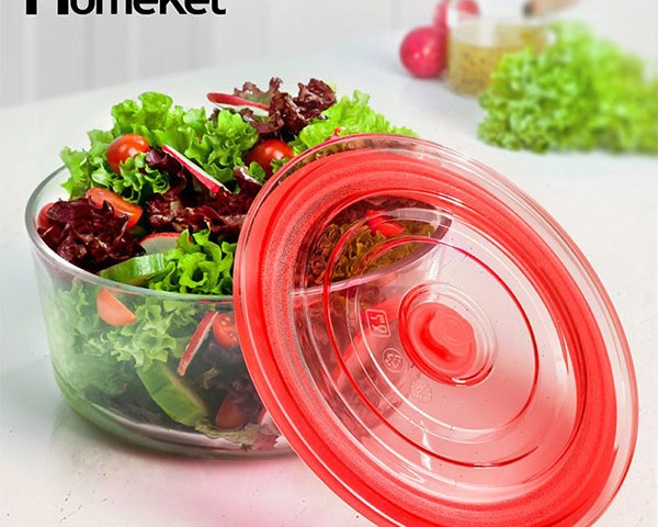 ظروف دلژین شیشه ای دربدار هوم کت 3565