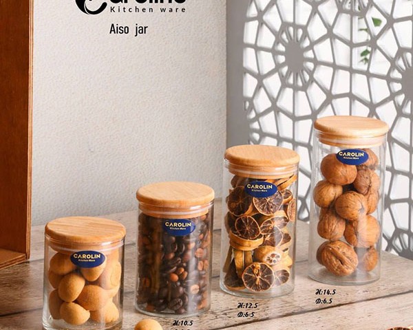 بانکه ادویه بلور درب چوبی کارولین CAOILIN