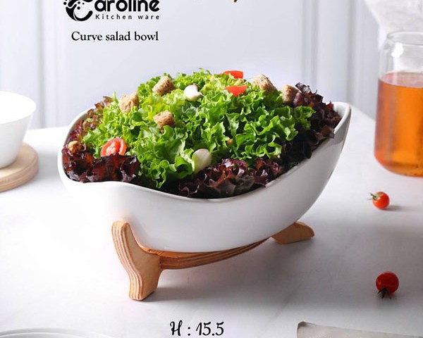 سالاد خوری منحنی سرامیکی کارولین
