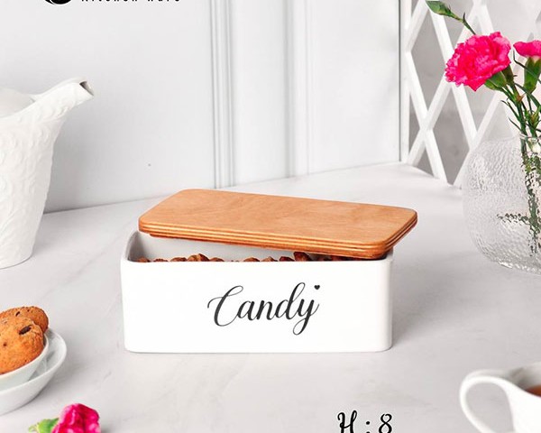 بانکه کوکی سرامیکی درب چوبی کارولین