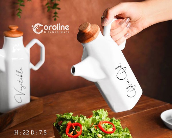 ظرف روغن ریز سرامیکی چاپدار تینا کارولین