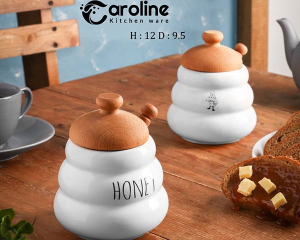 ظرف عسل هانی سرامیکی کارولین