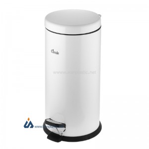 سطل استیل پدال دار 30 لیتری سفید سرکوله