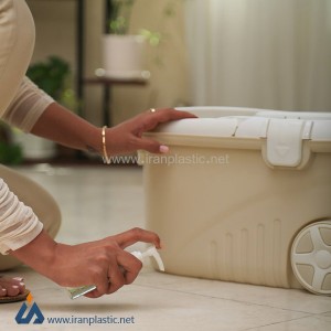 زمین شور چرخشی چرخدار سبد پلاستیکی شایلین 1020