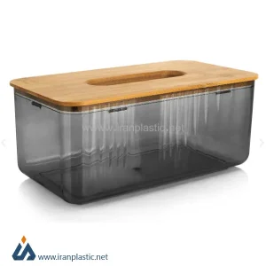 جای دستمال کاغذی درب چوبی لاویا هوم کت پلاستیک 4118