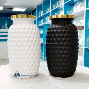 گلدان سفید مشکی طرح روبیکا پیشگامان بلور