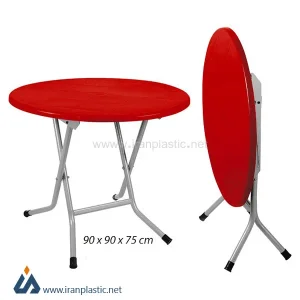 میز نهارخوری گرد پایه فلزی پلاستیک ناصر 722