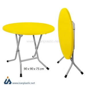 میز نهارخوری گرد پایه فلزی پلاستیک ناصر 722