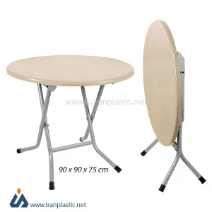 میز نهارخوری گرد پایه فلزی پلاستیک ناصر 722