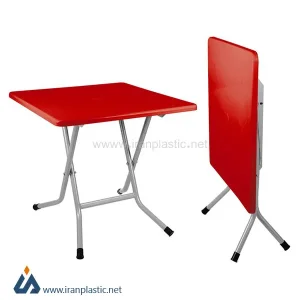 میز پایه فلزی تاشو مربع 4 نفره  پلاستیک ناصر 723