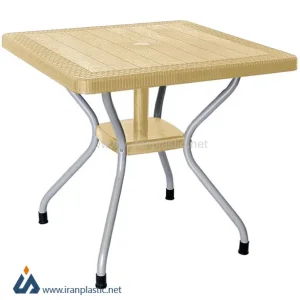 میز حصیربافت پایه فلزی مربع ناصر پلاستیک کد 623