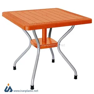 میز حصیربافت پایه فلزی مربع ناصر پلاستیک کد 623