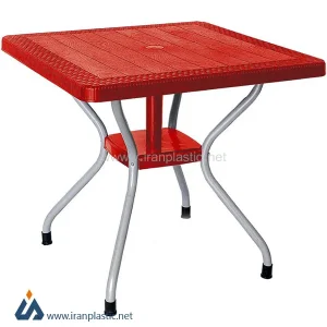میز حصیربافت پایه فلزی مربع ناصر پلاستیک کد 623