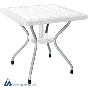 میز حصیربافت پایه فلزی مربع ناصر پلاستیک کد 623