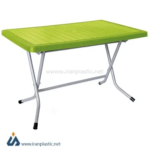 میز پایه فلزی تاشو حصیربافت پلاستیکی ناصر کد 521
