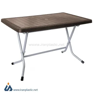میز پایه فلزی تاشو حصیربافت پلاستیکی ناصر کد 521