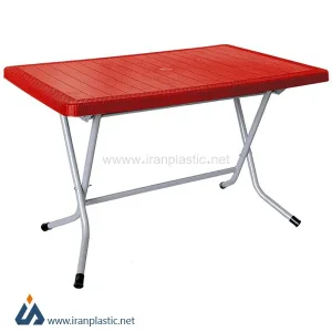 میز پایه فلزی تاشو حصیربافت پلاستیکی ناصر کد 521