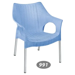 صندلی پایه فلزی دسته دار حصیر بافت کد 991