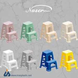 چهارپایه دوپله بلند ناصر پلاستیک 1617