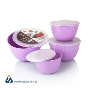 ست کاسه خروشان دربدار زیباسازان پلاستیک کد 32118